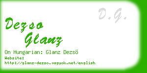 dezso glanz business card